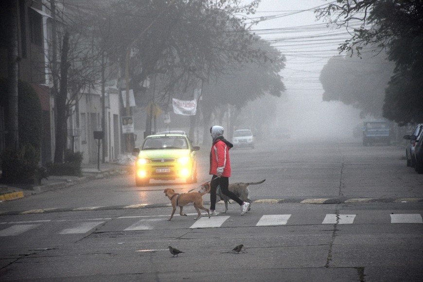 Calzada húmeda por lluvia y viento en rutas del centro y sur de Santa Fe