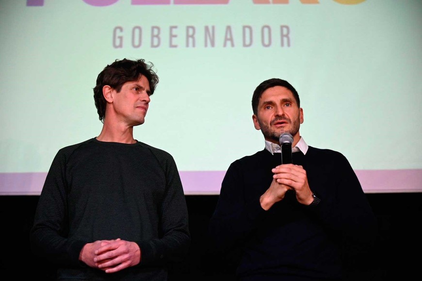 Pullaro junto a Lousteau en la sede partidaria de Rosario. Crédito: Marcelo Manera