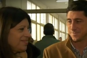 El precandidato Paco Garibaldi y la Diputada Provincial, Clara García.