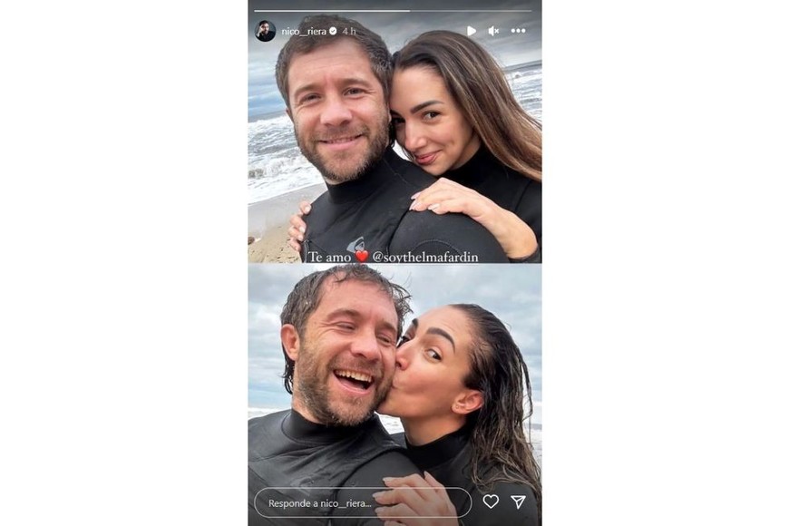 El posteo con el que Nicolás Riera blanqueó su romance con Thelma Fardin.