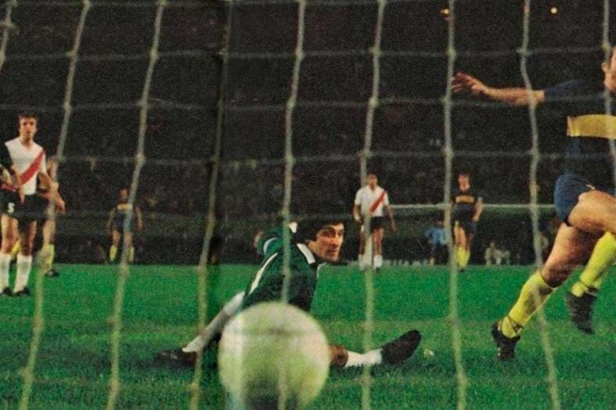 El festejo ante el gol a Fillol en un superclásico de la década del '70.