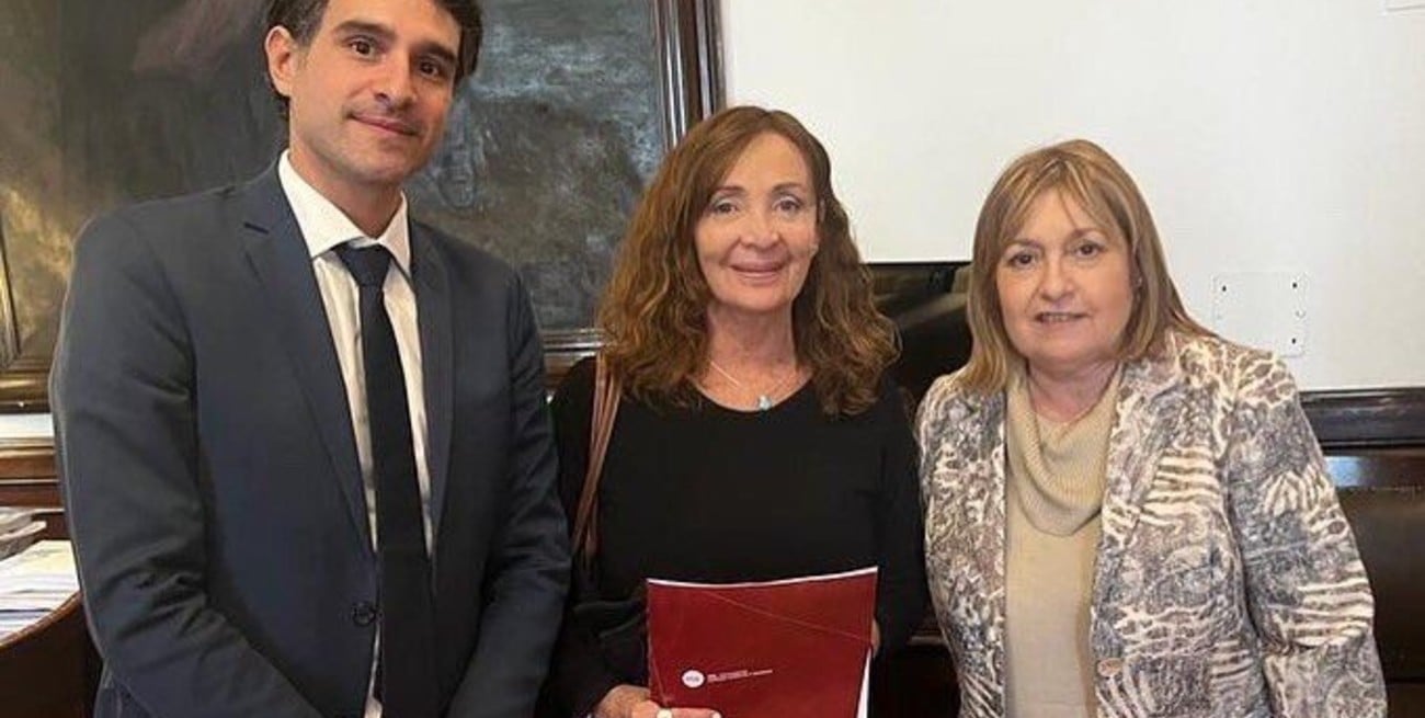 Juan Martín y Claudia Levin, junto a la diputada Graciela Ocaña.