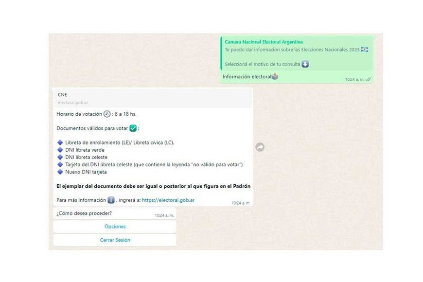 A modo de ejemplo II. Qué ocurre al seleccionar "Información".