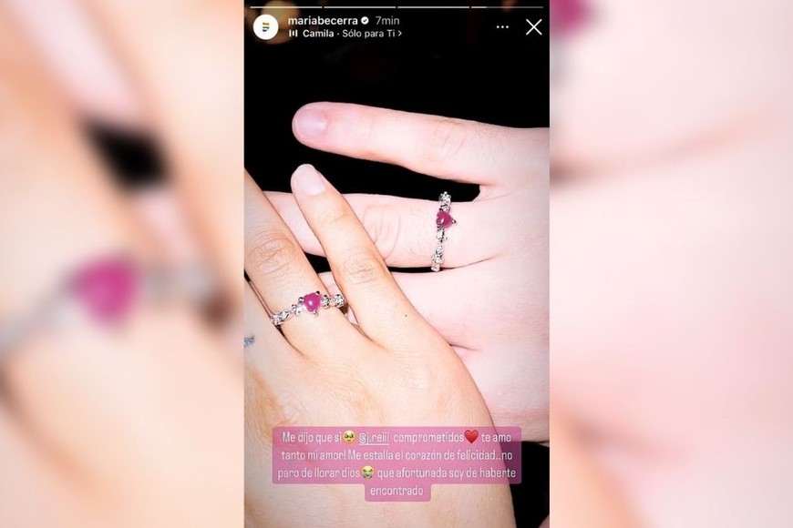 El posteo de la cantante en su historia de Instagram.