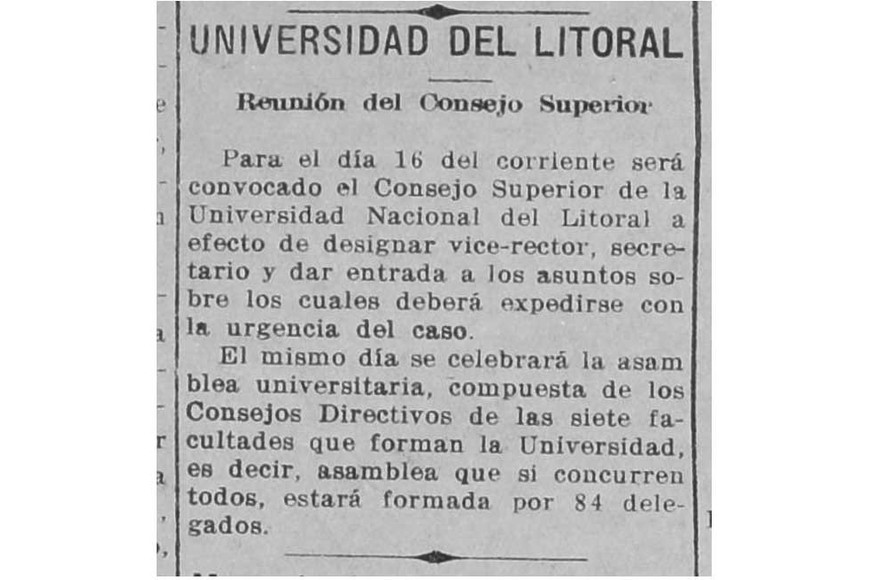 Recorte de El Litoral, del 13 de mayo de 1923.