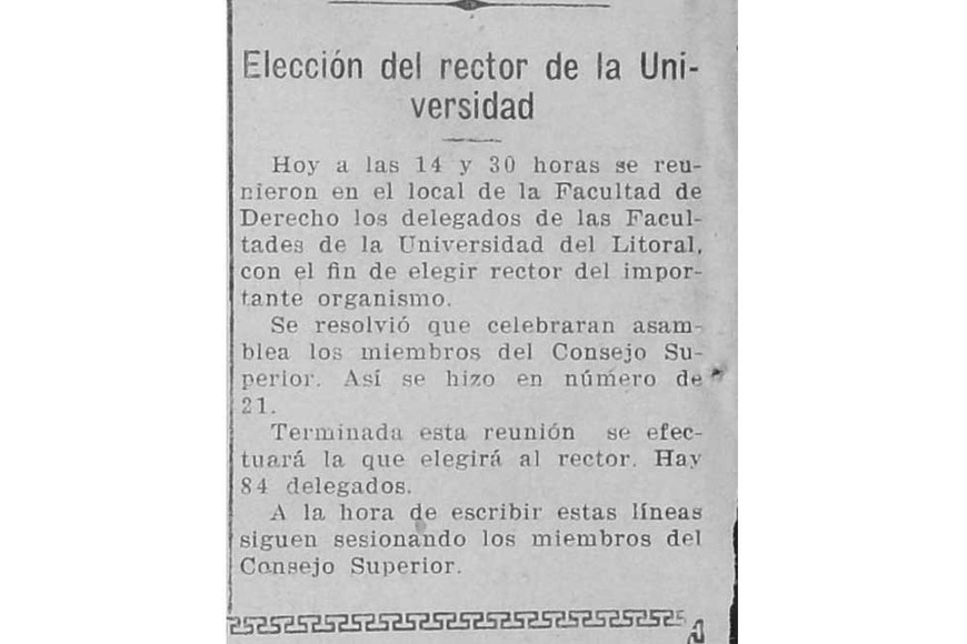 Noticia publicada por El Litoral el 16 de mayo de 1923.