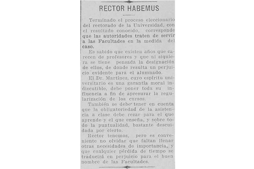"Rector habemus", tituló El Litoral el 18 de mayo.