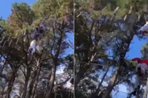 El papá denunció que el arnés que la sostenía no estaba bien colocado.