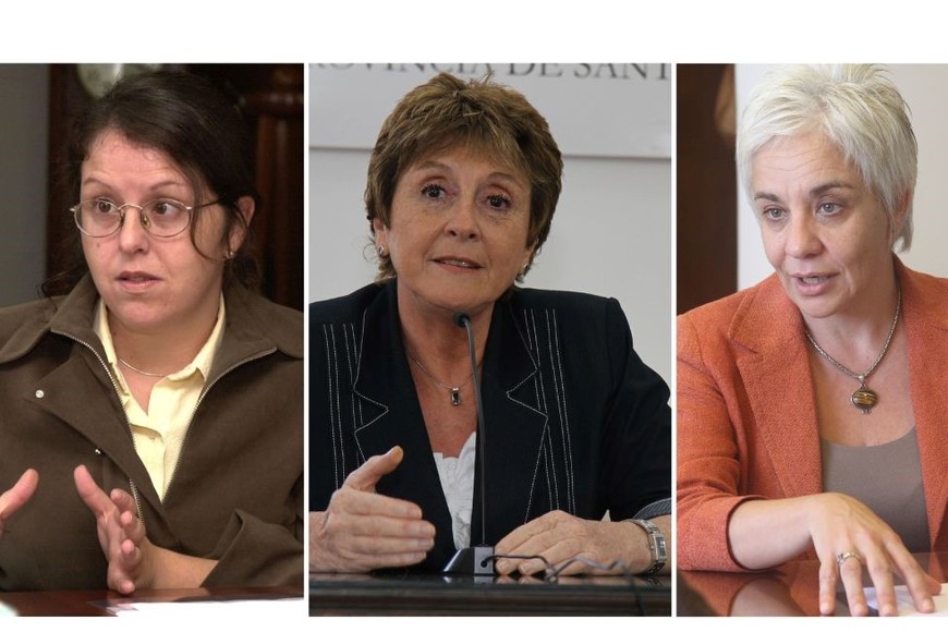 Carola Nin, Elida Rasino y Letizia Mengarelli. Crédito: Archivo El Litoral.
