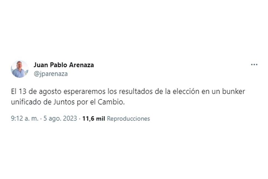 La información confirmada desde el espacio de Bullrich.