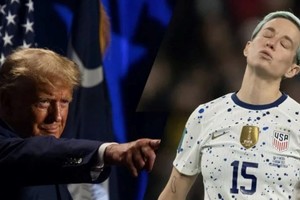"Buen tiro Megan", ironizó Trump luego de la derrota por penales de EE.UU ante Suecia.