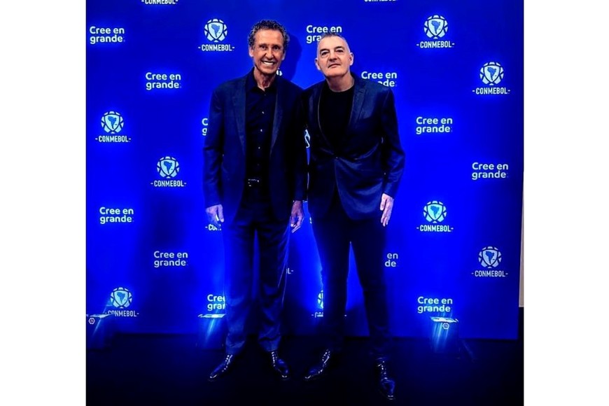 Jorge Valdano y Darío Pignata, enviado especial de El Litoral