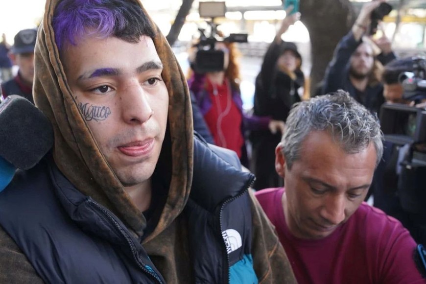 Kaleb Di Masi, al momento de ser trasladado a la fiscalía.