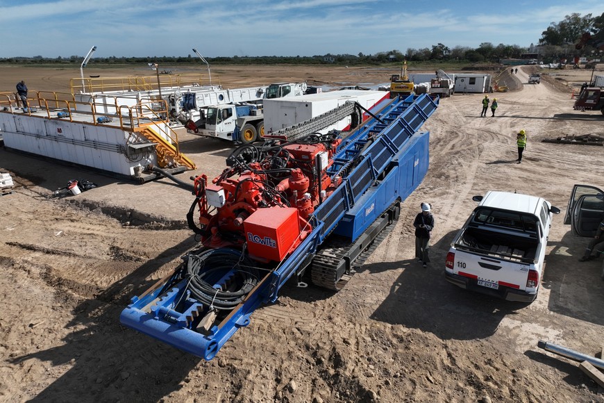 La máquina será la encargada de perforar el lecho de la Setúbal y conectar las dos costas con los caños. Crédito: Fernando Nicola