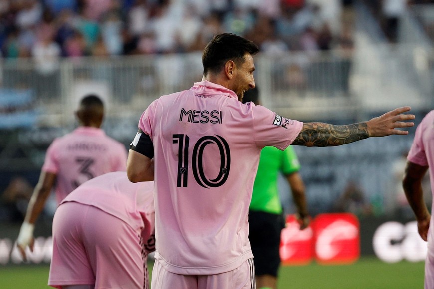 Soccer Football - Leagues Cup - Group J - Inter Miami v Atlanta United - DRV PNK Stadium, Fort Lauderdale, Florida, United States - July 25, 2023
Inter Miami's Lionel Messi celebrates scoring their second goal REUTERS/Marco Bello