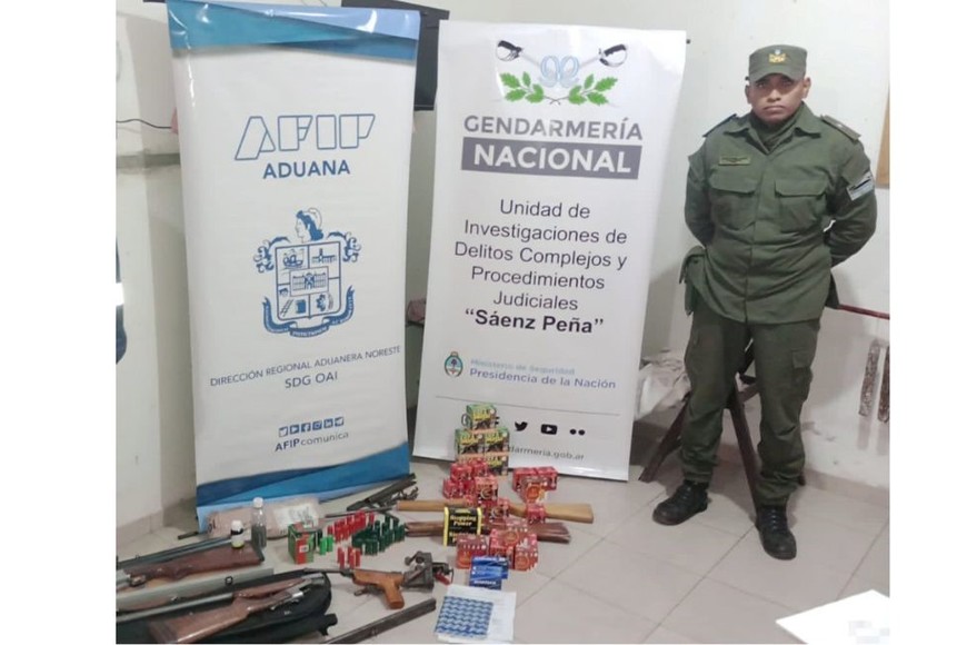 Los elementos incautados. Crédito: Gendarmería Nacional.