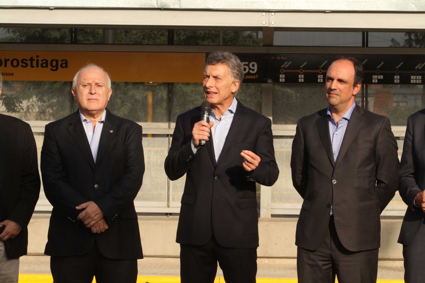El día de la inauguración del Metrofe contó con la presencia del presidente Macri, el gobernador Lifschitz y el intendente de Corral. Crédito: Guillermo Di Salvatore / Archivo.