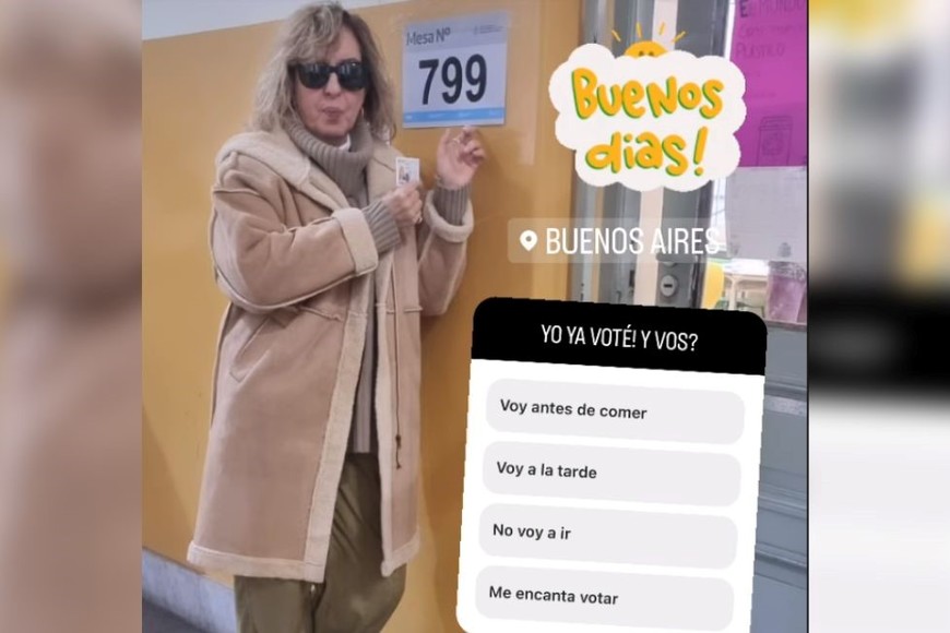 Georgina Barbarossa asistió a votar antes del inicio de La Peña de Morfi.