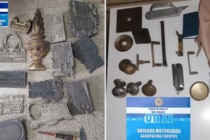 Parte de los elementos recuperados por personal policial. Crédito: El Litoral.