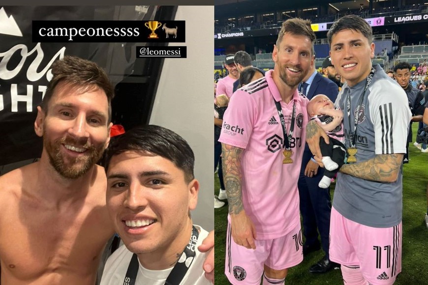 El ex Colón compartió parte de la celebración junto con Lionel Messi.