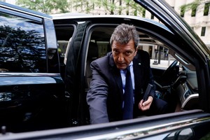 FILE PHOTO: Argentina's Economy Minister Sergio Massa departs after attending a meeting with International Monetary Fund Managing Director Kristalina Georgieva at the IMF headquarters in Washington, U.S., September 12, 2022. REUTERS/Evelyn Hockstein/File Photo