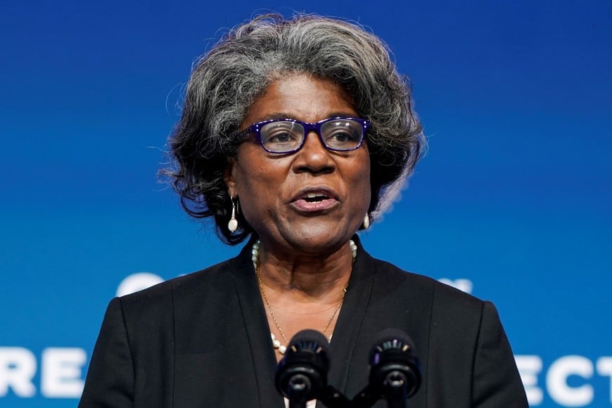 Linda Thomas-Greenfield, U.S. President-elect Joe Biden's choice to become the next U.S. ambassador to the United Nations, speaks as President-elect Biden announces his national security nominees and appointees at his transition headquarters in Wilmington, Delaware, U.S., November 24, 2020. REUTERS/Joshua Roberts