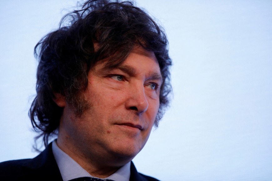 Argentine presidential candidate Javier Milei of La Libertad Avanza alliance attends a business event in Buenos Aires, Argentina August 24, 2023. REUTERS/Agustin Marcarian