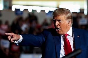 FILE PHOTO: Former U.S. President and Republican presidential candidate Donald Trump speaks during a campaign rally in Erie, Pennsylvania, U.S., July 29, 2023. REUTERS/Lindsay DeDario/File Photo