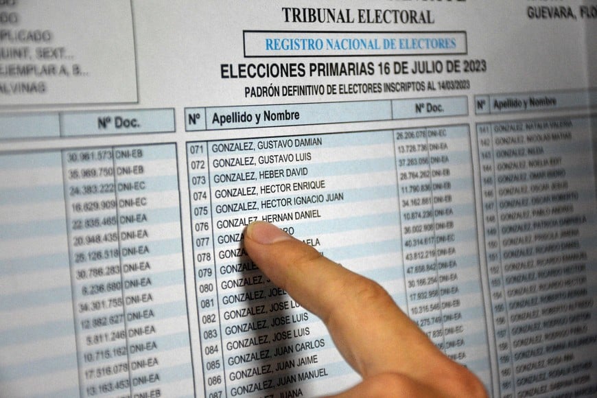 El padrón electoral está disponible para su consulta. Crédito: Flavio Raina