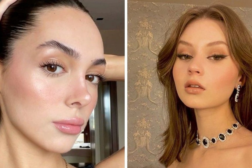 Utiliza una sombra en tono marrón topo grisáceo para cubrir todo el párpado y luego crea un efecto "foxy eye" con un delineado fino en color negro.