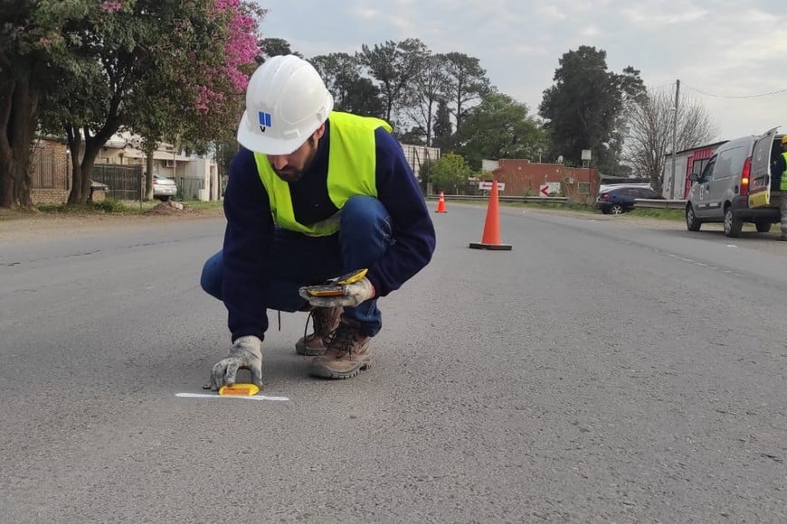 Tareas de Vialidad Nacional este viernes.