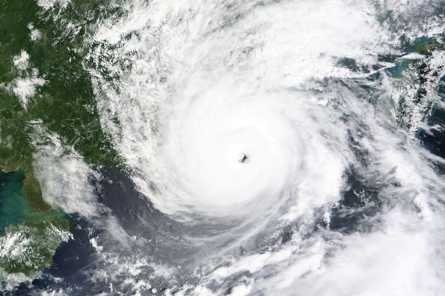 A satellite image shows Typhoon Saola over Hong Kong, China, September 1, 2023. Nasa Worldview/Handout via REUTERS    THIS IMAGE HAS BEEN SUPPLIED BY A THIRD PARTY. MANDATORY CREDIT