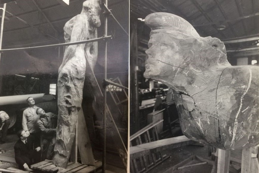 Carlos García González talló el mascarón de la Fragata Libertad