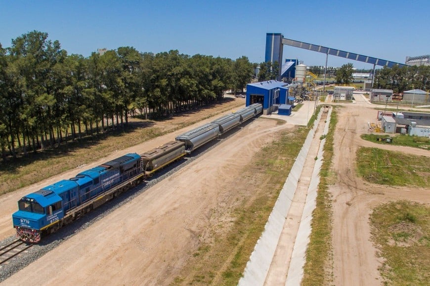El Belgrano Cargas ya opera dentro de las terminales de Timbúes. Crédito: Gentileza Trenes Argentinos