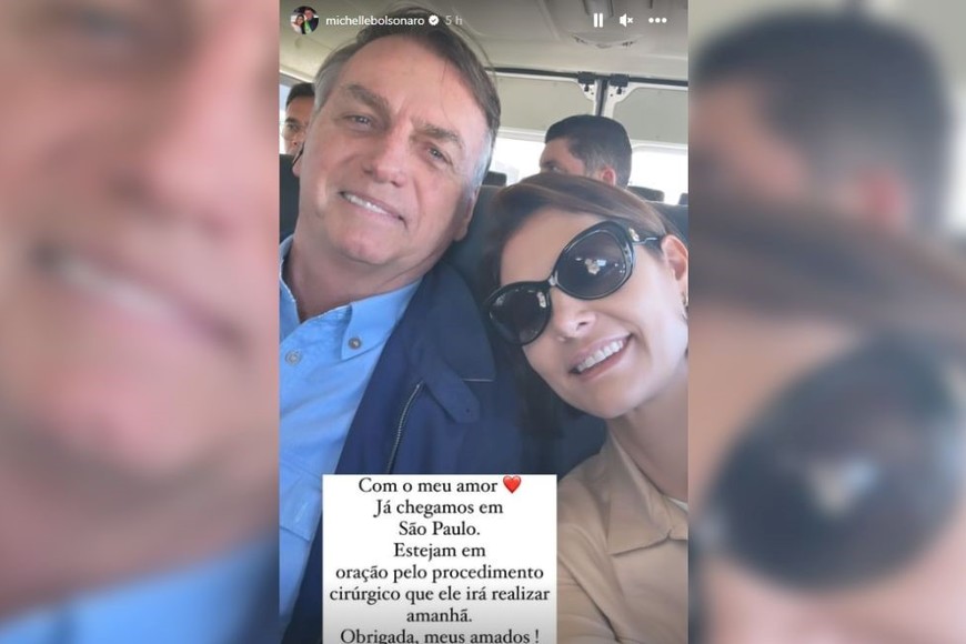 El sentido posteo de Michelle, la esposa de Jair Bolsonaro.