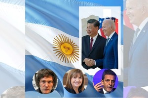 Argentina, su política exterior y el contexto internacional. Los presidenciables Javier Milei, Patricia Bullrich y Sergio Massa, comparten imagen con el líder chino Xi Jinping y el titular de la Casa Blanca, Joe Biden.