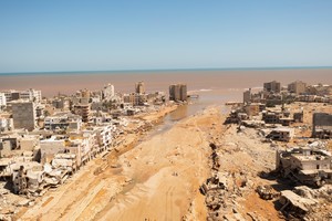 Aerial view of Derna city, in the aftermath of the floods in Derna, Libya September 14, 2023. REUTERS/Ayman Al-Sahili