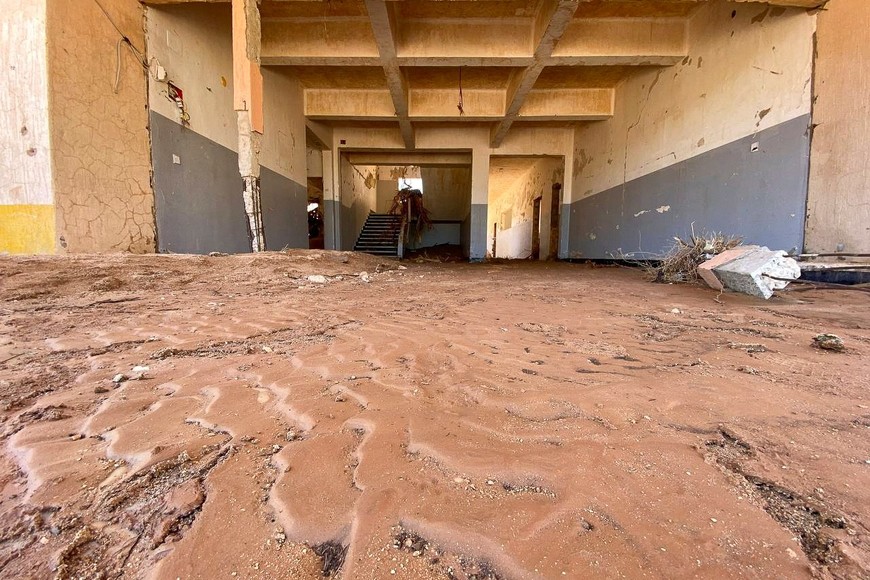 A view shows a destroyed school, in the aftermath of the floods in Derna, Libya September 14, 2023. REUTERS/Esam Omran Al-Fetori