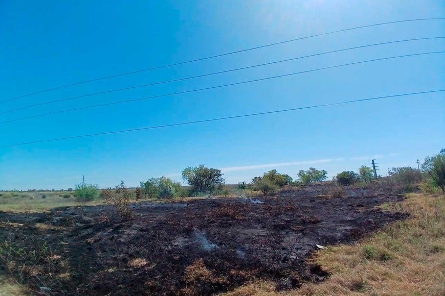 Así quedó el terreno donde se prendió fuego.
