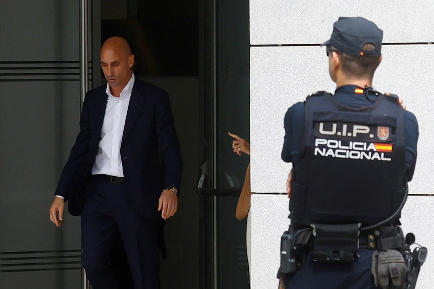 Former president of the Royal Spanish Football Federation Luis Rubiales is pictured after leaving the high court in Madrid, Spain - September 15, 2023 REUTERS/Susana Vera
