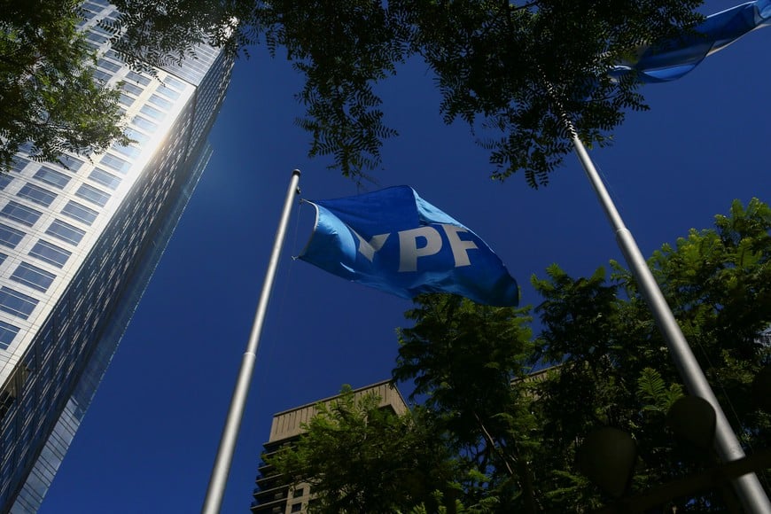 FILE PHOTO: The headquarters of Argentina's state energy company YPF is seen in Buenos Aires, Argentina February 10, 2021. Picture taken February 10, 2021. REUTERS/Matias Baglietto/File Photo