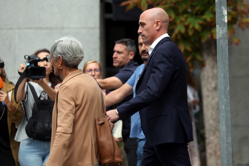 Former president of the Royal Spanish Football Federation Luis Rubiales is pictured after leaving the high court in Madrid, Spain - September 15, 2023 REUTERS/Isabel Infantes