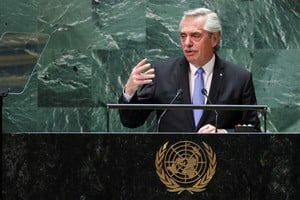 El presidente Alberto Fernández se presentó este martes ante la Asamblea General de Naciones Unidas (ONU). Crédito: Reuters/Eduardo Munoz