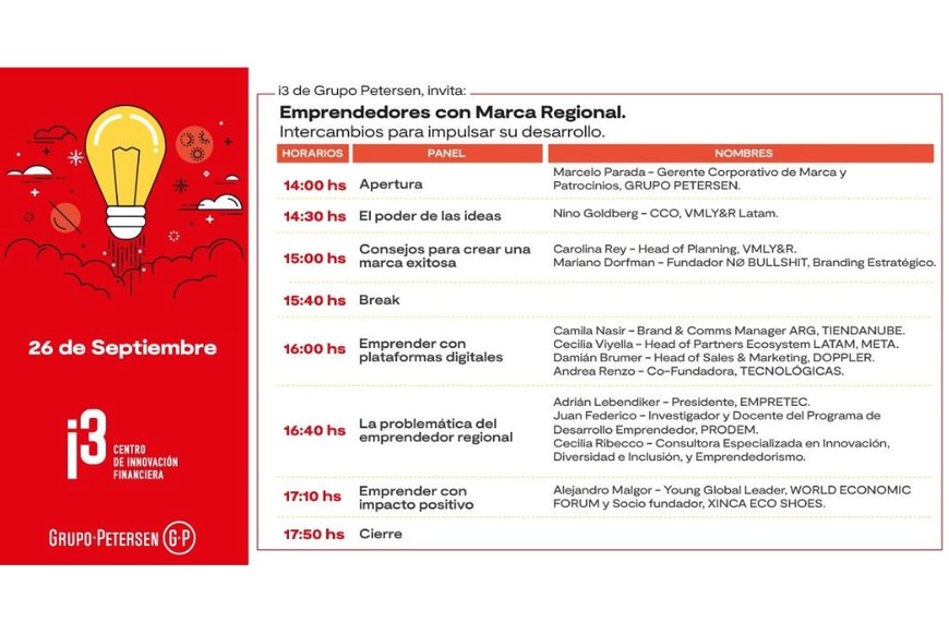 El cronograma de la jornada.