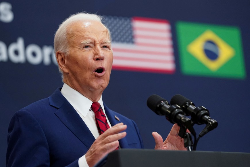 U.S. President Joe Biden speaks during an event with Brazil’s President Lula, and labor leaders from the United States and Brazil, on the sidelines of the 78th U.N. General Assembly in New York City, U.S., September 20, 2023. REUTERS/Kevin Lamarque