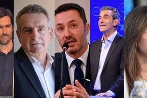 Del Caño, Rossi, Petri, Randazzo y Villarruel, en el orden de sus candidatos a presidente en el otro debate.