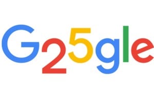 El doodle de Google por sus 25 años.
