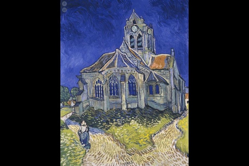 La Iglesia de Auvers-sur-Oise, otra obra resignificada. Foto: Télam