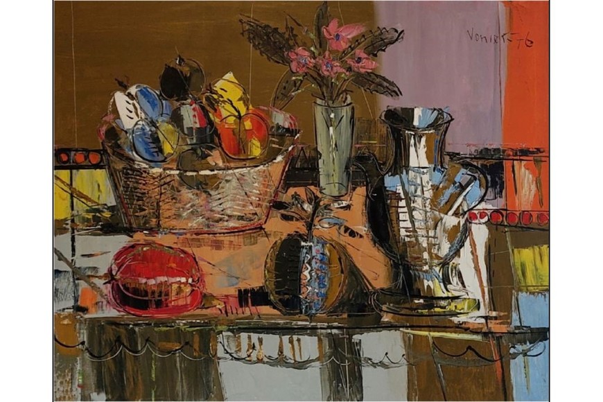 Bruno Venier, artista plástico: “La mesa”, óleo sobre lienzo, 120 x 100 cm, 1976.