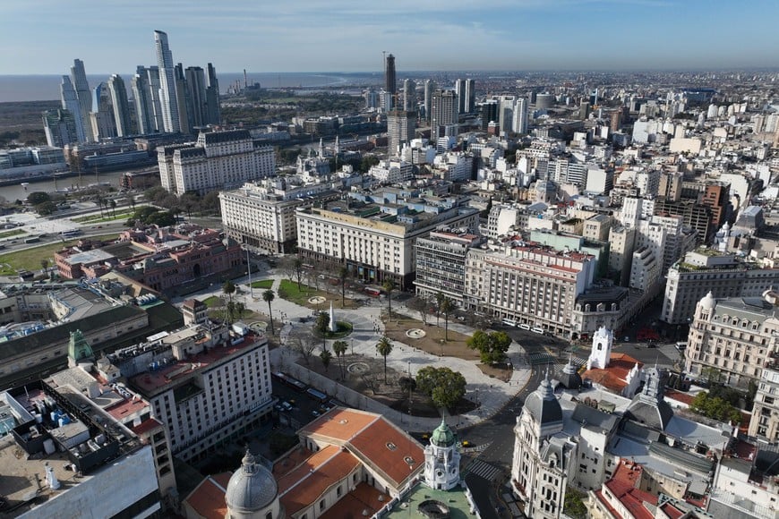 La ciudad de Buenos Aires, capital de la República Argentina, vista desde el drone de El Litoral. Foto: Fernando Nicola.